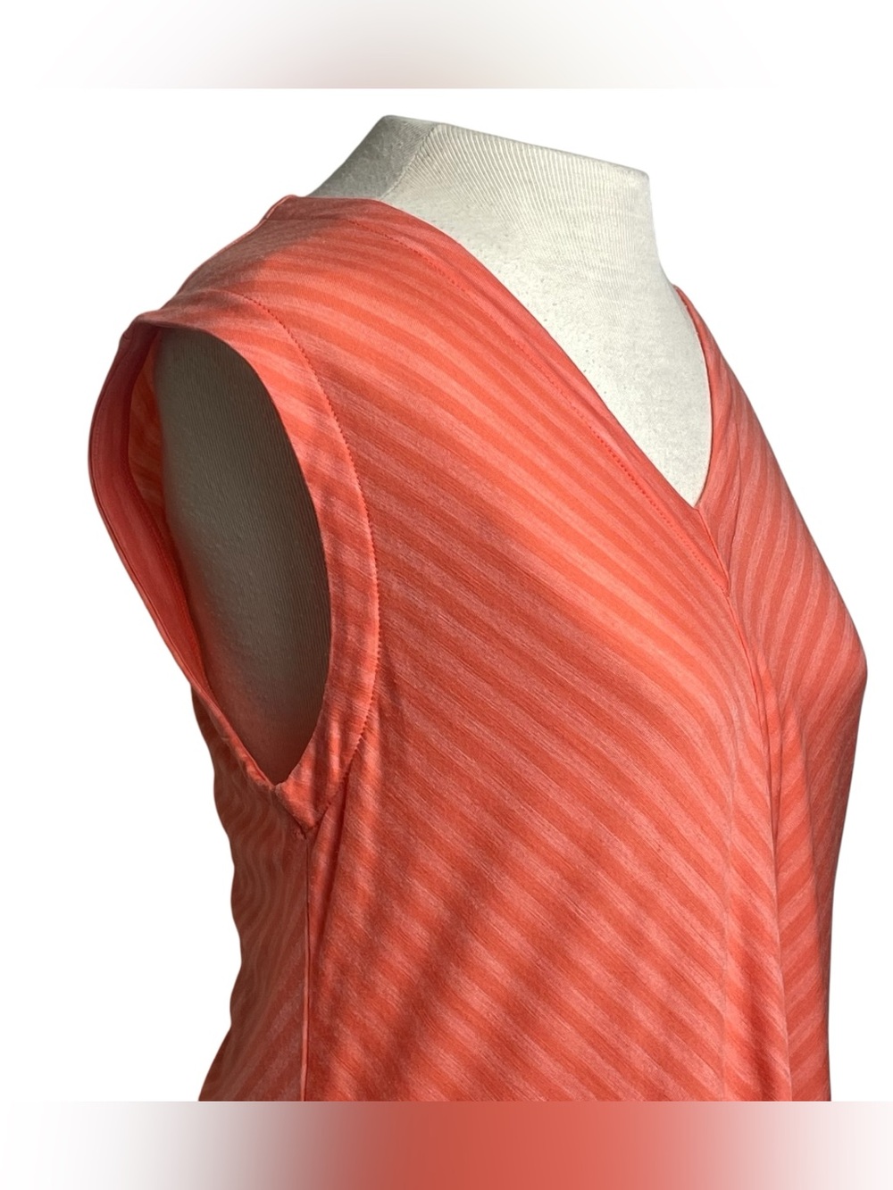 Icebreaker NWT Women Cool Lite Elowen V Neck Coral Striped Sleeveless Dress Med - Picture 5 of 14